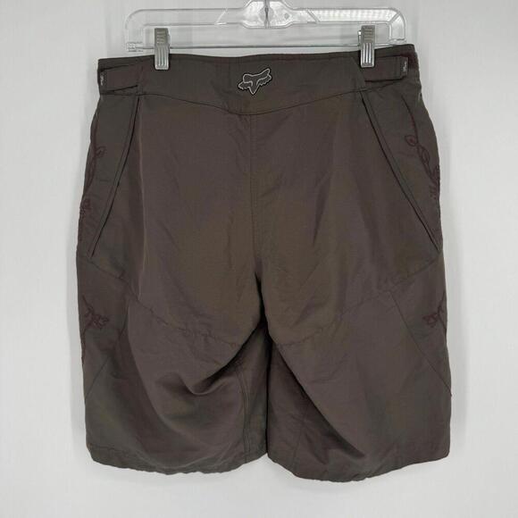 Fox racing shorts womens large L brown y2k 90s padded riding loose baggy grunge - Picture 8 of 8